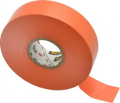 3M - 3/4" x 66', Orange Vinyl Electrical Tape - Series 35, 7 mil Thick, 1,250 V/mil Dielectric Strength, 17 Lb./Inch Tensile Strength - Exact Tooling