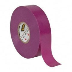 3M - 3/4" x 66', Purple Vinyl Electrical Tape - Series 35, 7 mil Thick, 1,250 V/mil Dielectric Strength, 17 Lb./Inch Tensile Strength - Exact Tooling