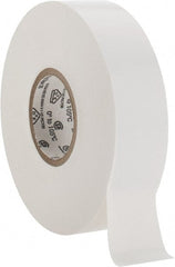 3M - 3/4" x 66', White Vinyl Electrical Tape - Series 35, 7 mil Thick, 1,250 V/mil Dielectric Strength, 17 Lb./Inch Tensile Strength - Exact Tooling