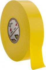 3M - 3/4" x 66', Yellow Vinyl Electrical Tape - Series 35, 7 mil Thick, 1,250 V/mil Dielectric Strength, 17 Lb./Inch Tensile Strength - Exact Tooling