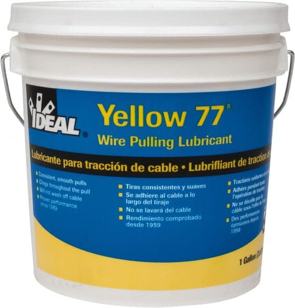 Ideal - 1 Gallon Pail, Yellow Wire Pulling Lubricant Wax - 40 to 120°F, RoHS Compliant, UL Listed - Exact Tooling