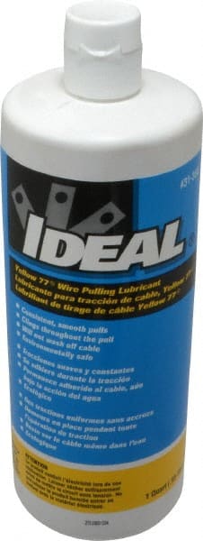 Ideal - 1 Quart Squeeze Bottle, Yellow Wire Pulling Lubricant Gel - 40 to 120°F, RoHS Compliant, UL Listed - Exact Tooling