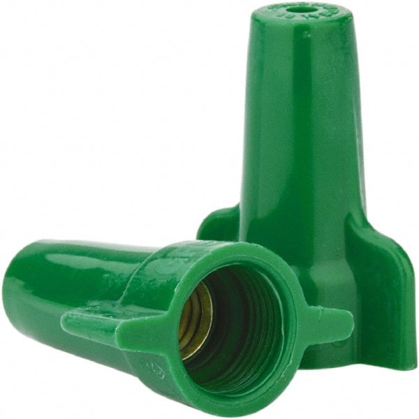 Ideal - 2, 14 to 4, 12 AWG, 600 Volt, Flame Retardant, Wing Twist on Wire Connector - Green, 221°F - Exact Tooling