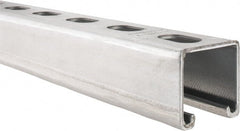 Thomas & Betts - 10' Long x 1-5/8" Wide x 1-5/8" High, 12 Gauge, Strip Steel, Half Slot Framing Channel & Strut - 0.105" Thick, Pre-Galvanized - Exact Tooling