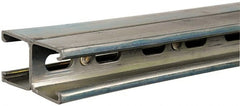 Thomas & Betts - 10' Long x 1-5/8" Wide x 1-5/8" High, 12 Gauge, Strip Steel, Half Slot Framing Channel & Strut - 0.105" Thick, Pre-Galvanized - Exact Tooling