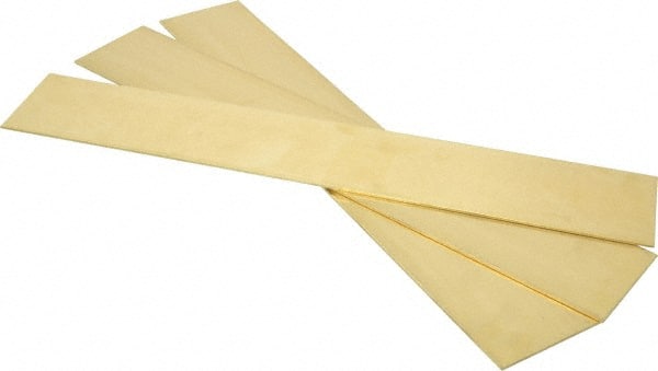 Made in USA - 0.064 Inch Thick x 2 Inch Wide x 12 Inch Long, Brass Strip - Alloy 260 - Exact Tooling