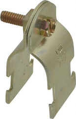 Thomas & Betts - 1" Pipe, 14 Gauge" Pipe or Tube Clamp - Gold Galvanized, 1,000 Lb Capacity - Exact Tooling