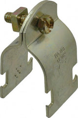 Thomas & Betts - 1-1/4" Pipe, 14 Gauge" Pipe or Tube Clamp - Gold Galvanized, 1,000 Lb Capacity - Exact Tooling