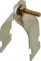 Thomas & Betts - 1-1/4" Pipe, 14 Gauge" Pipe or Conduit Clamp - Gold Galvanized, Rigid & IMC Conduit - Exact Tooling