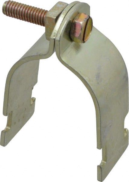 Thomas & Betts - 1-1/2" Pipe, 12 Gauge" Pipe or Conduit Clamp - Gold Galvanized, Rigid & IMC Conduit - Exact Tooling