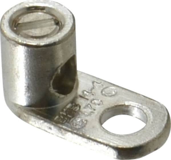 Thomas & Betts - 14-4 AWG Noninsulated Lug Connection D Shaped Ring Terminal - 3/8" Stud, 1-1/8" OAL x 17/32" Wide, Tin Plated Copper Contact - Exact Tooling