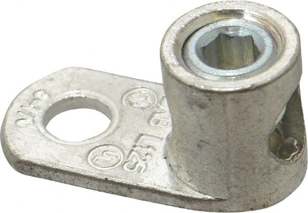 Thomas & Betts - 8-1/0 AWG Noninsulated Lug Connection D Shaped Ring Terminal - 3/8" Stud, 1-1/2" OAL x 47/64" Wide, Tin Plated Copper Contact - Exact Tooling