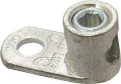 Thomas & Betts - 8-1/0 AWG Noninsulated Lug Connection D Shaped Ring Terminal - 3/8" Stud, 1-1/2" OAL x 47/64" Wide, Tin Plated Copper Contact - Exact Tooling