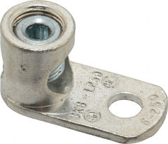 Thomas & Betts - 6 AWG Noninsulated Lug Connection D Shaped Ring Terminal - 13/32" Stud, 1-61/64" OAL x 15/16" Wide, Tin Plated Copper Contact - Exact Tooling