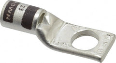 Thomas & Betts - 2 AWG Noninsulated Compression Connection Square Ring Terminal - 3/8" Stud, 1.65" OAL x 0.59" Wide, Tin Plated Copper Contact - Exact Tooling