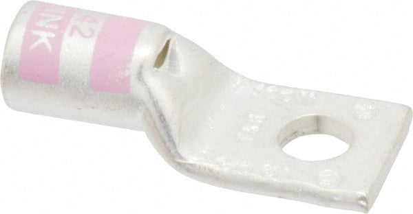 Thomas & Betts - 1/0 AWG Noninsulated Compression Connection Square Ring Terminal - 5/16" Stud, 1.83" OAL x 3/4" Wide, Tin Plated Copper Contact - Exact Tooling