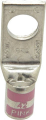 Thomas & Betts - 1/0 AWG Noninsulated Compression Connection Square Ring Terminal - 1/2" Stud, 2.2" OAL x 3/4" Wide, Tin Plated Copper Contact - Exact Tooling