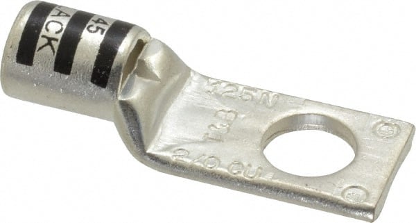 Thomas & Betts - 2/0 AWG Noninsulated Compression Connection Square Ring Terminal - 1/2" Stud, 2-1/4" OAL x 0.83" Wide, Tin Plated Copper Contact - Exact Tooling