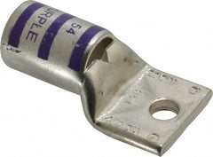 Thomas & Betts - 4/0 AWG Noninsulated Compression Connection Rectangle Ring Terminal - 1/4" Stud, 1.9" OAL x 1.03" Wide, Tin Plated Copper Contact - Exact Tooling