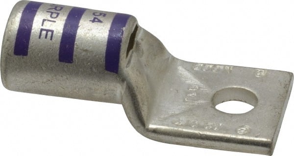 Thomas & Betts - 4/0 AWG Noninsulated Compression Connection Square Ring Terminal - 5/16" Stud, 2.13" OAL x 1.03" Wide, Tin Plated Copper Contact - Exact Tooling