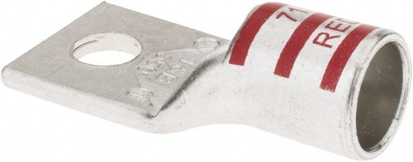 Thomas & Betts - 350 kcmil Wire Noninsulated Compression Connection Square Ring Terminal - 1/2" Stud, 2.85" OAL x 1.36" Wide, Tin Plated Copper Contact - Exact Tooling