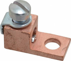 Thomas & Betts - 8-4 AWG Noninsulated Compression Connection Square Ring Terminal - 1/4" Stud, 1-1/8" OAL x 1/2" Wide, Copper Contact - Exact Tooling
