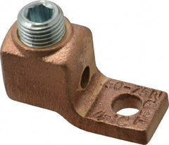 Thomas & Betts - 4-1 AWG Noninsulated Lug Connection Square Ring Terminal - 1/4" Stud, 1-5/8" OAL x 5/8" Wide, Tin Plated Copper Contact - Exact Tooling