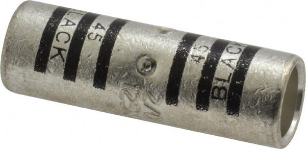 Thomas & Betts - 2/0 AWG Compatible, Noninsulated, Crimp-On Butt Splice Terminal - 2 Wire Entries, Copper Contacts, Tin Contact Plating, 1-3/4" OAL, Black - Exact Tooling