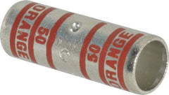 Thomas & Betts - 3/0 AWG Compatible, Noninsulated, Crimp-On Butt Splice Terminal - 1-3/4" OAL, Orange - Exact Tooling