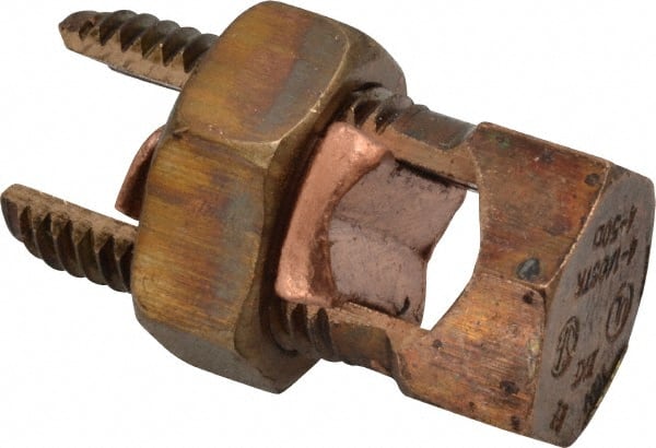 Thomas & Betts - 14 to 1/0 AWG, Copper Wire Compatible, Copper Alloy, Hex Split Bolt Connector - 1-19/32" OAL, 3/4" Head Width, 15/16" Base Width - Exact Tooling