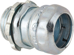 Thomas & Betts - 1/2" Trade, Steel Compression Straight EMT Conduit Connector - Noninsulated - Exact Tooling