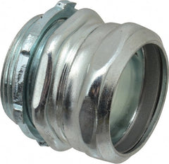 Thomas & Betts - 1-1/2" Trade, Steel Compression Straight EMT Conduit Connector - Noninsulated - Exact Tooling
