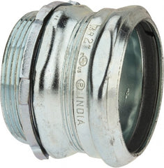 Thomas & Betts - 2" Trade, Steel Compression Straight EMT Conduit Connector - Noninsulated - Exact Tooling