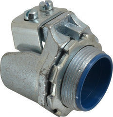Thomas & Betts - 1-1/2" Trade, Malleable Iron Set Screw Straight FMC Conduit Connector - Insulated - Exact Tooling