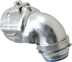 Thomas & Betts - 1" Trade, Malleable Iron Set Screw Angled FMC Conduit Connector - Insulated - Exact Tooling