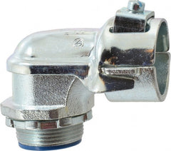 Thomas & Betts - 1-1/4" Trade, Malleable Iron Set Screw Angled FMC Conduit Connector - Insulated - Exact Tooling