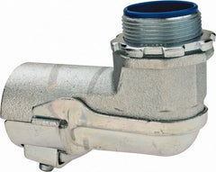 Thomas & Betts - 1-1/2" Trade, Malleable Iron Set Screw Angled FMC Conduit Connector - Insulated - Exact Tooling