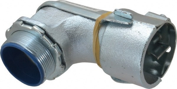 Thomas & Betts - 2" Trade, Malleable Iron Set Screw Angled FMC Conduit Connector - Insulated - Exact Tooling