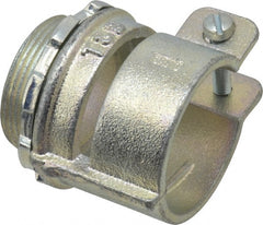 Thomas & Betts - 1-1/2" Trade, Malleable Iron Squeeze Clamp Straight FMC Conduit Connector - Noninsulated - Exact Tooling