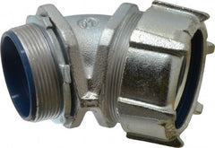 Thomas & Betts - 2" Trade, Malleable Iron Threaded Angled Liquidtight Conduit Connector - Insulated - Exact Tooling