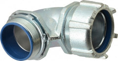Thomas & Betts - 2" Trade, Malleable Iron Threaded Angled Liquidtight Conduit Connector - Insulated - Exact Tooling