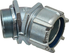 Thomas & Betts - 1-1/2" Trade, Malleable Iron Threaded Angled Liquidtight Conduit Connector - Noninsulated - Exact Tooling