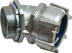 Thomas & Betts - 2" Trade, Malleable Iron Threaded Angled Liquidtight Conduit Connector - Noninsulated - Exact Tooling