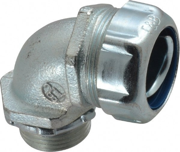 Thomas & Betts - 3/4" Trade, Malleable Iron Threaded Angled Liquidtight Conduit Connector - Noninsulated - Exact Tooling
