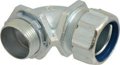 Thomas & Betts - 1-1/4" Trade, Malleable Iron Threaded Angled Liquidtight Conduit Connector - Noninsulated - Exact Tooling