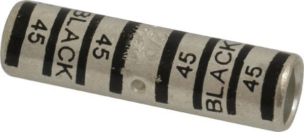 Thomas & Betts - 2/0 AWG Compatible, Noninsulated, Crimp-On Butt Splice Terminal - 2 Wire Entries, Copper Contacts, Tin Contact Plating, 2.13" OAL, Black - Exact Tooling