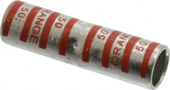 Thomas & Betts - 3/0 AWG Compatible, Noninsulated, Crimp-On Butt Splice Terminal - 2 Wire Entries, Copper Contacts, Tin Contact Plating, 2-1/4" OAL, Orange - Exact Tooling
