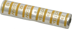 Thomas & Betts - 250mm Wire Size Compatible, Noninsulated, Crimp-On Butt Splice Terminal - 2 Wire Entries, Copper Contacts, Tin Contact Plating, 3.38" OAL, Yellow - Exact Tooling