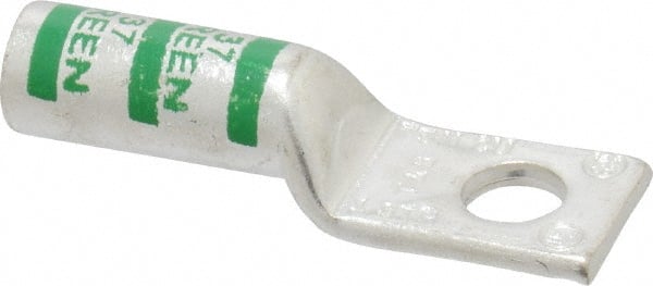 Thomas & Betts - 1 AWG Noninsulated Compression Connection Square Ring Terminal - 5/16" Stud, 2.18" OAL x 0.68" Wide, Tin Plated Copper Contact - Exact Tooling