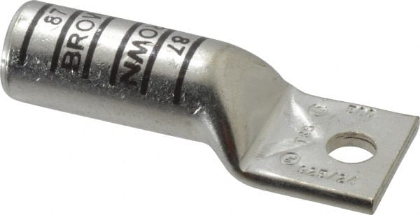 Thomas & Betts - 500 kcmil Wire Noninsulated Compression Connection Square Ring Terminal - 1/2" Stud, 4-1/4" OAL x 1.61" Wide, Tin Plated Copper Contact - Exact Tooling